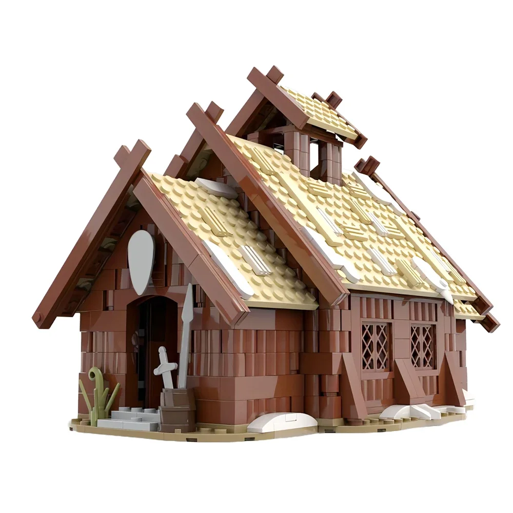 Viking Mead Hall Viking Village Building Block Kit Winter House Farm Architecture Ship Boat Longship Brick Toy Regalo Di Natale
