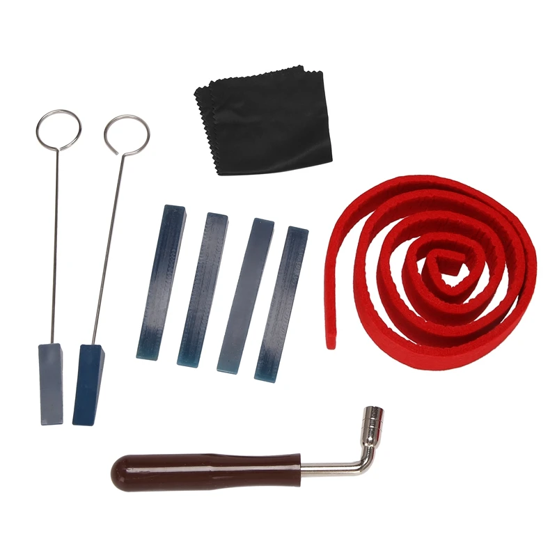 

Piano Tuning Kit 10 Pcs Piano Tuning Tool Kit/Piano Tuning Wrench Hammer/Felt Temperament Strip/Rubber Mute
