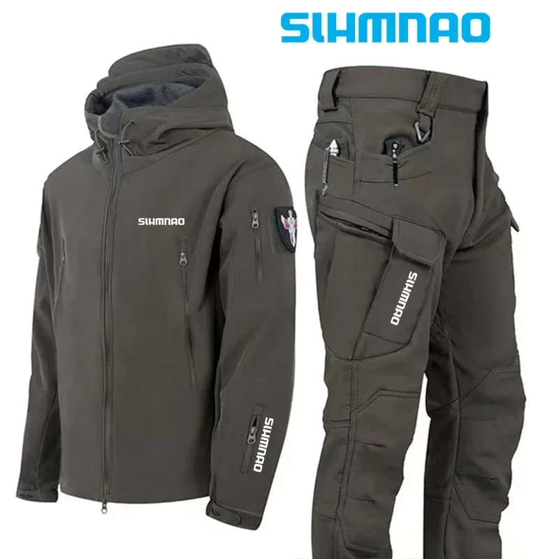 Fishing Shirt Tactical Shirt Men Windproof Waterproof Soft Shell Hooded