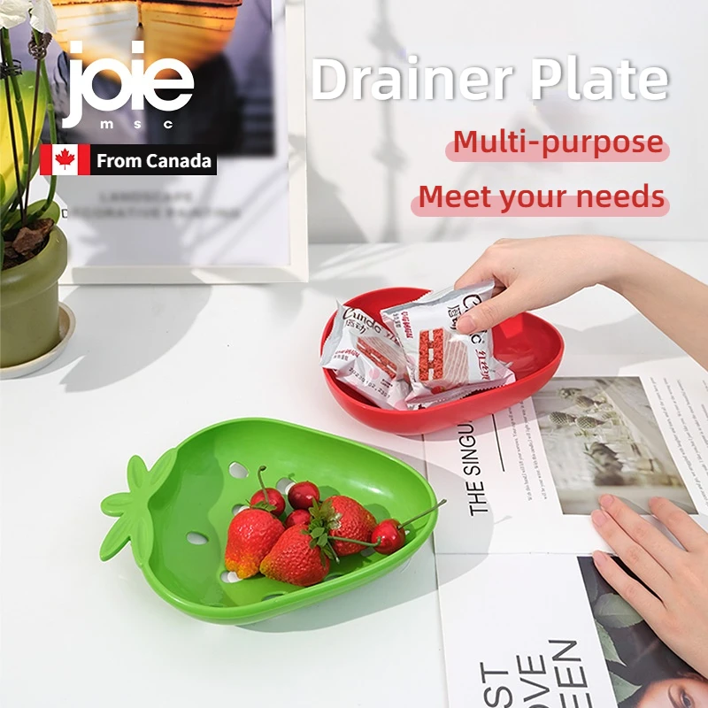 joie Berry Plate Fruit Washing and Draining Basket Double Layer Cute Kitchen Plasti Multifunctional Fruit Plate kitchen tools