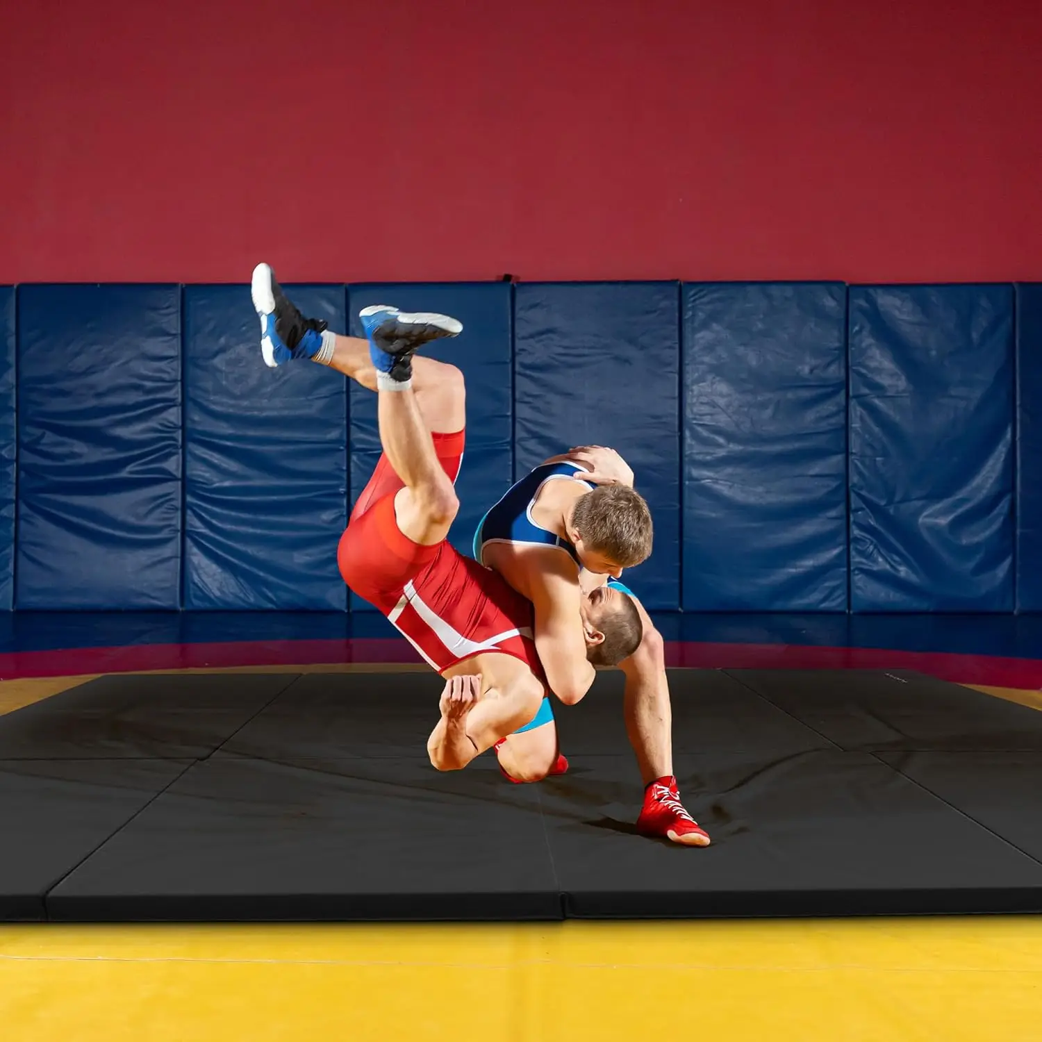 Folding Gymnastics Mat, Home Gym Floor Tumbling Equipment, 4' x 10' x 2"