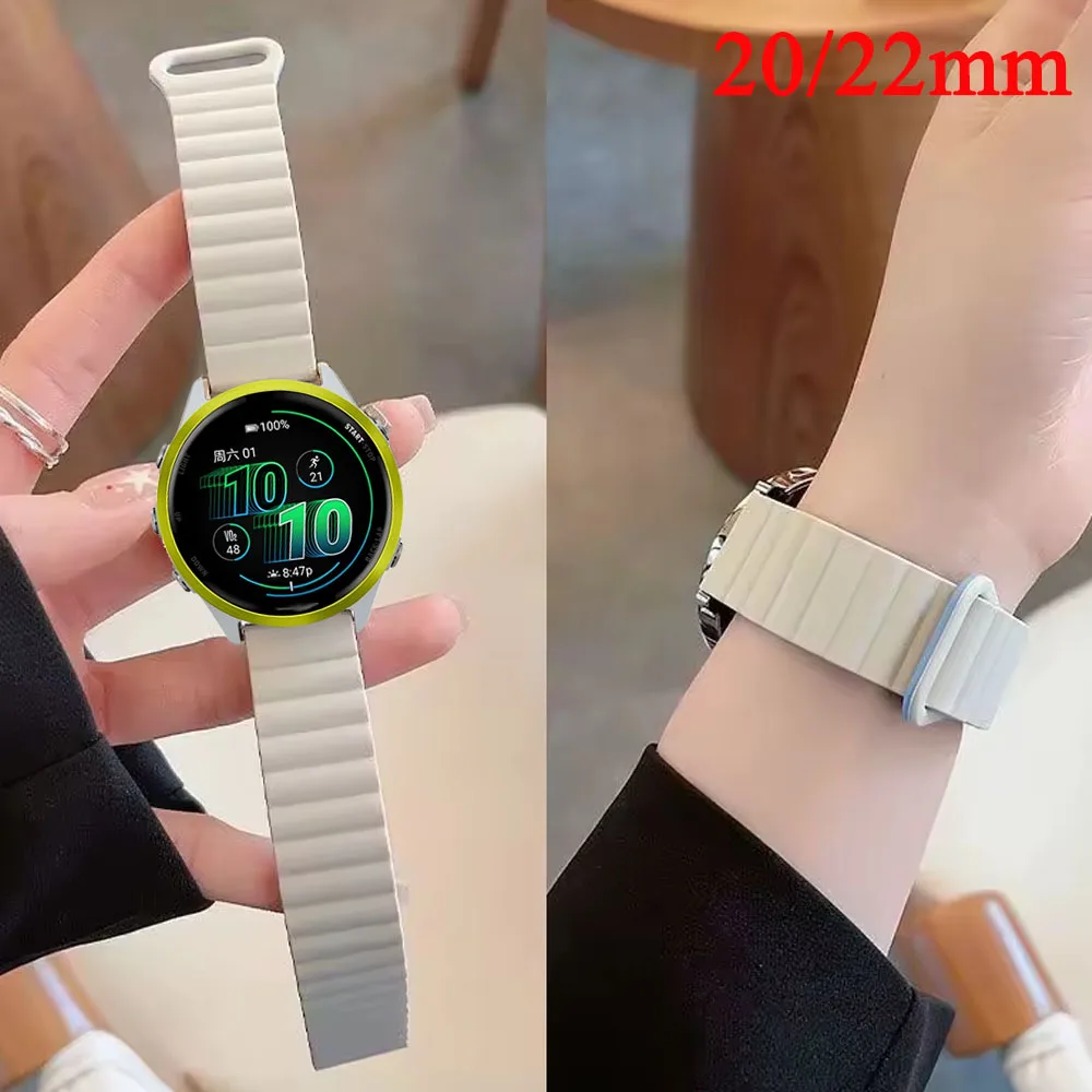 Premium Magnetic Loop Silicone Strap, Universal 20mm-22mm Band