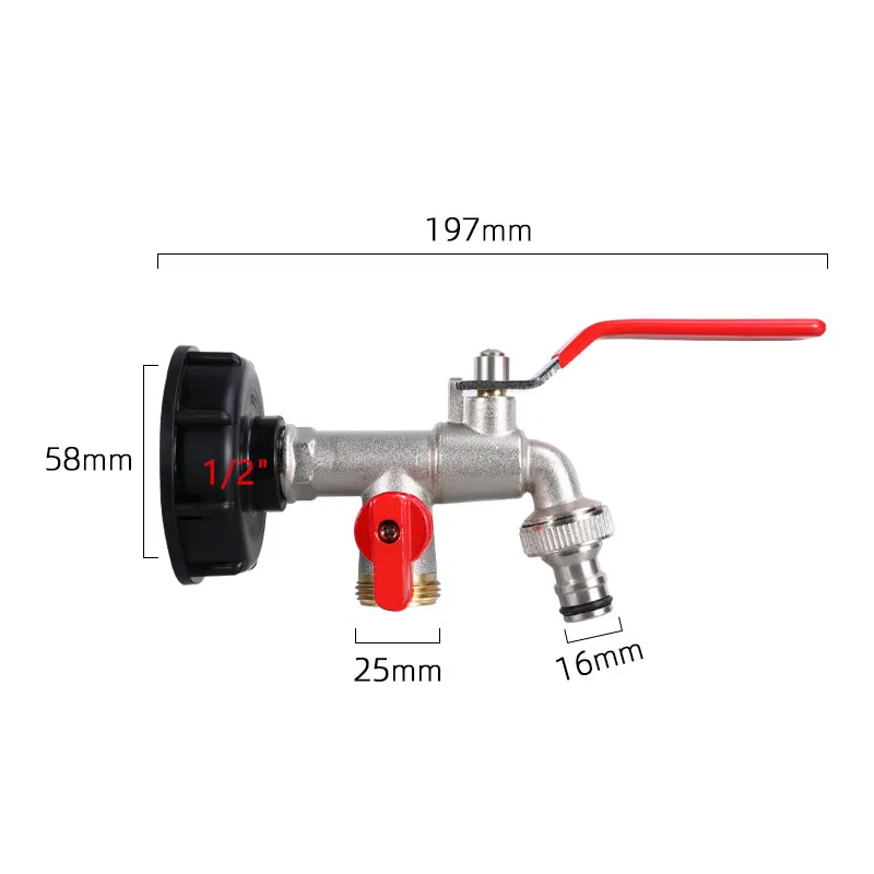 S60*6 IBC Tank Adapter High Quality 1000L IBC Tank Fittings Garden Hose Connector Replacement Valve Fitting 