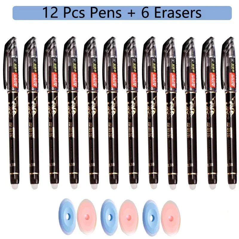 12 Black Pens