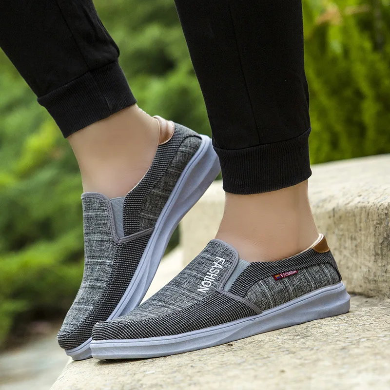 2023 Autumn New Men's Canvas Casual Shoes Boy Sports Shoes Vulcanized Flat Shoes Non slip and Breathable Non leather Men's Shoes