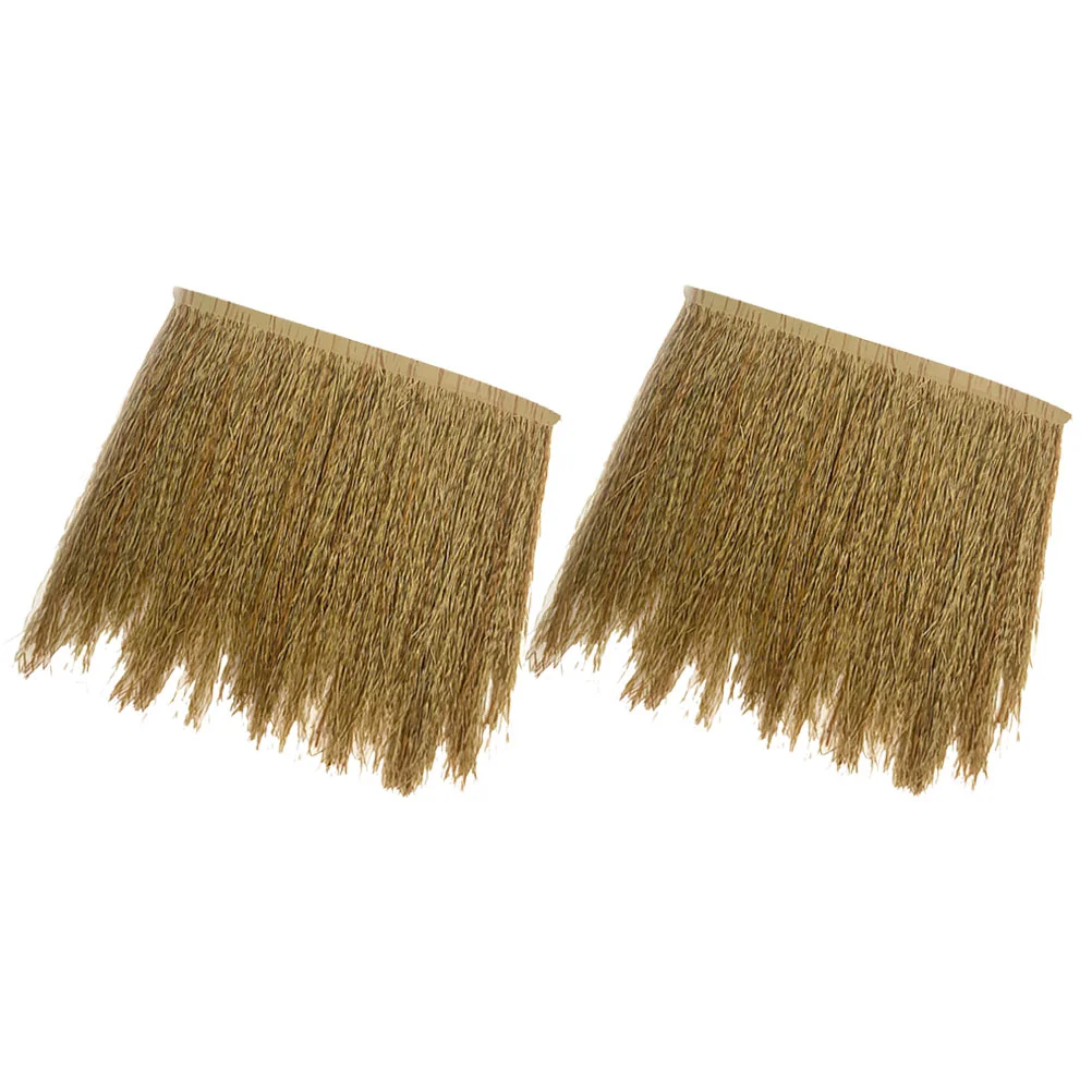 

2pcs Garden Simulated Thatch Roof Shade Artificial Thatch Roof Decoration Garden Patio Cover