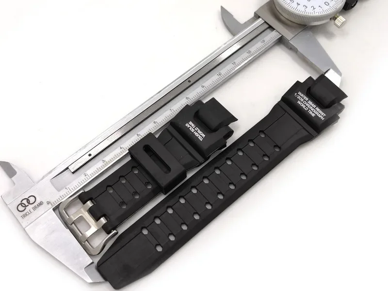Men's Black Waterproof Sport Silicone Resin Watch Band