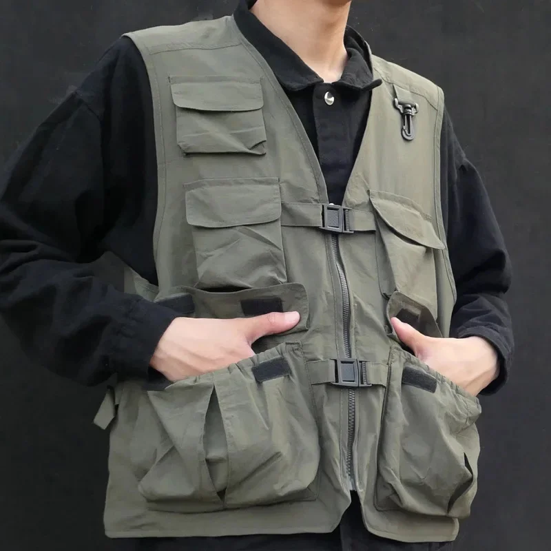 

Уличный сетчатый Быстросохнущий жилет с несколькими карманами для инструментов для мужчин и женщин, летняя дышащая тонкая Спортивная безрукавка с карманами для рыбалки и фотосъемки