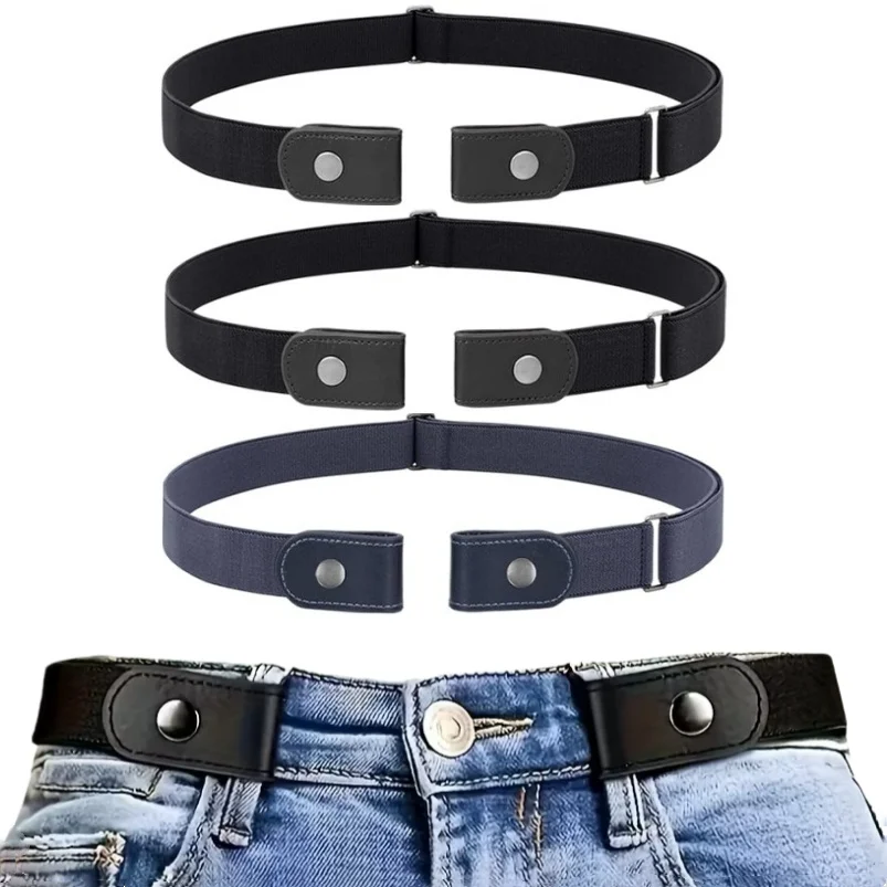 4/2 Stück Elastische Leinengürtel Unsichtbarer Jeans-Taillenformer Hosen Ohne Loch Dehnbarer Taillenversteller Zubehör für Kleider