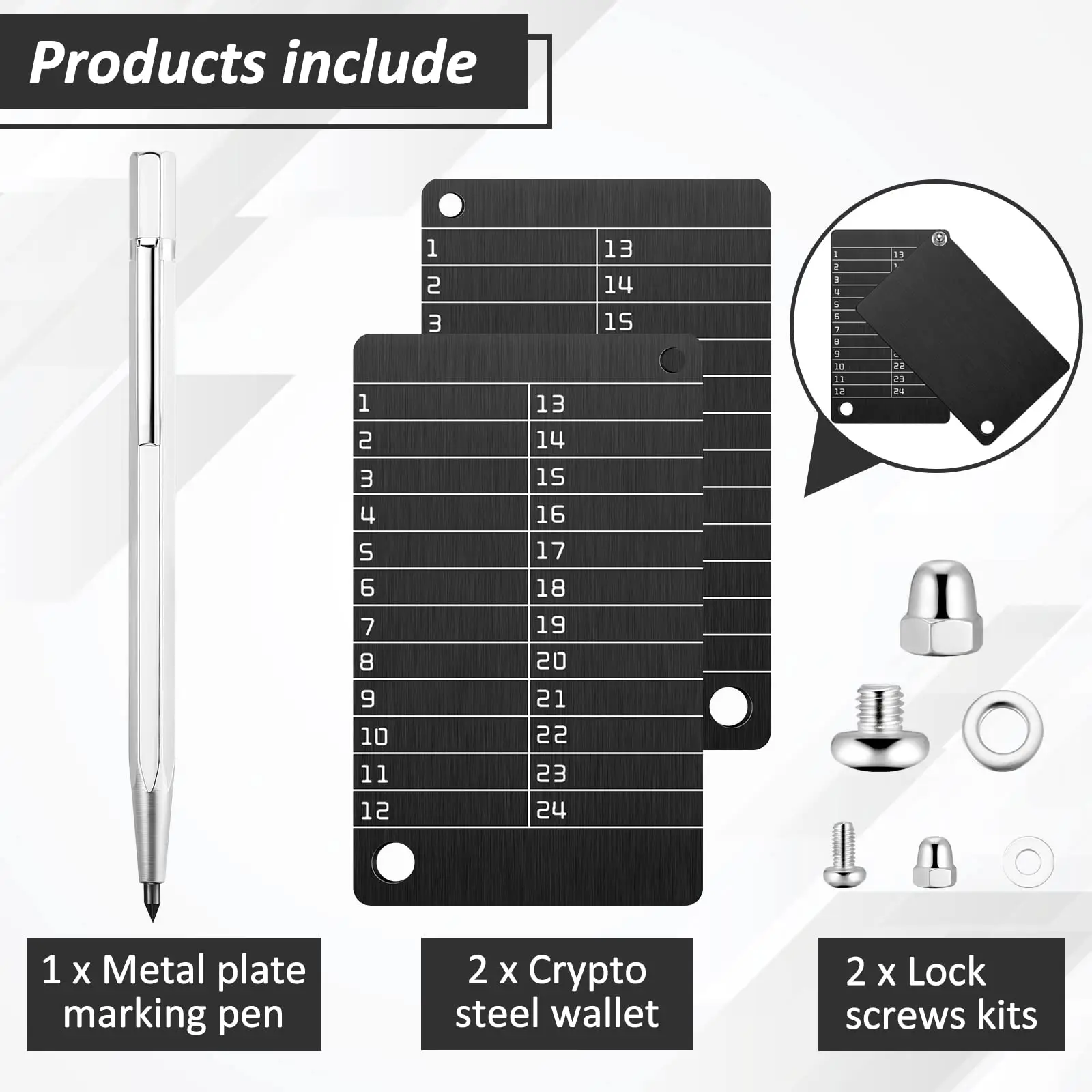 2 encrypted wallets and 1 metal plate marker pen, the cryptocurrency wallet  is used for hardware cold backup seed storage, suita - AliExpress