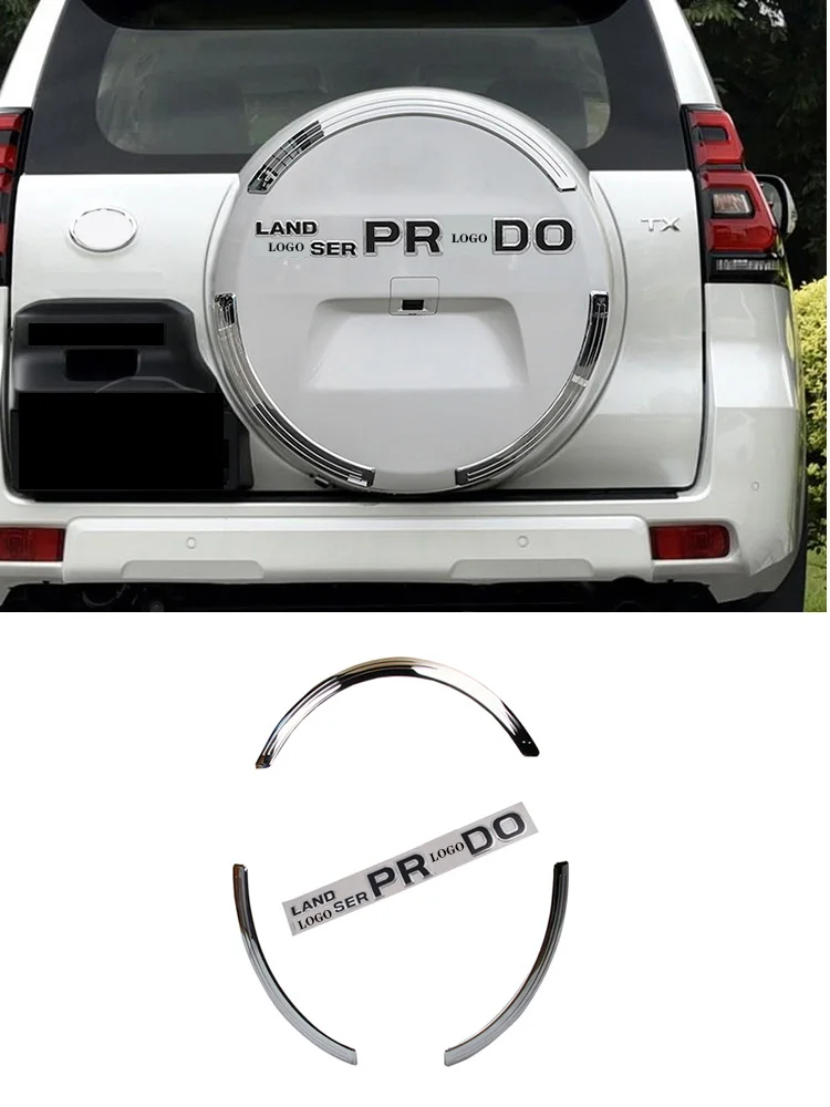 

Rear Back Spare Tire Cover Trim Decoration Strip For Prado 150 Car Accessories