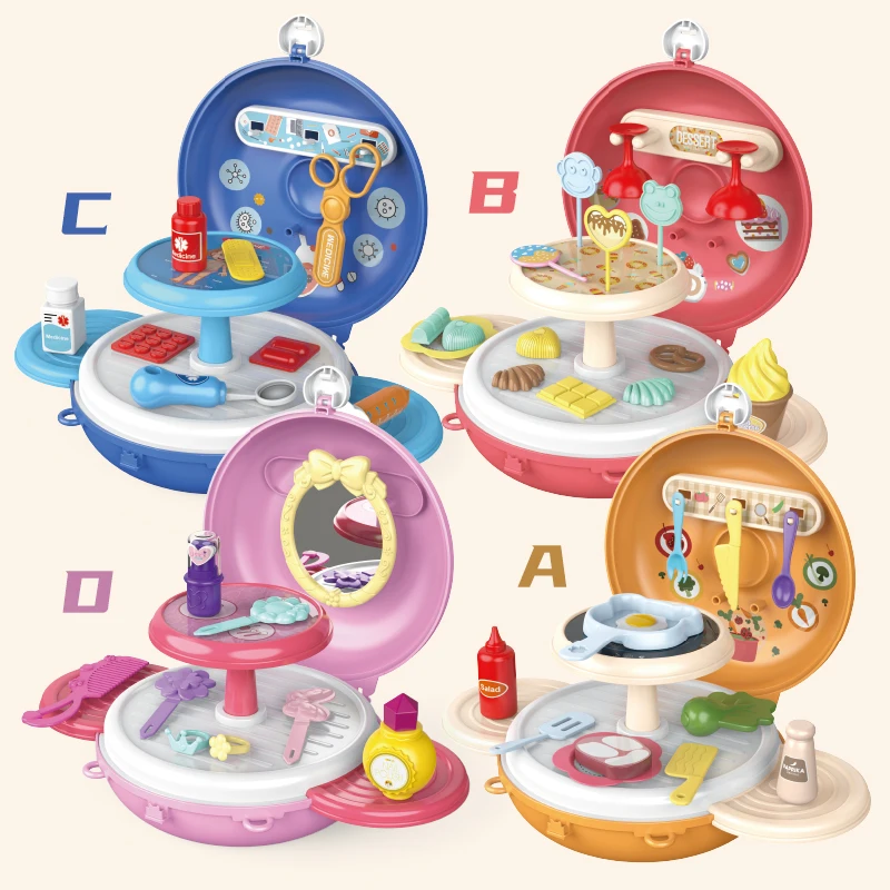 

Children Kitchen Toy Set Simulation Cosplay Play House Toy Educational Shopping Backpack Toy Pretend Play Kids Toys Gifts