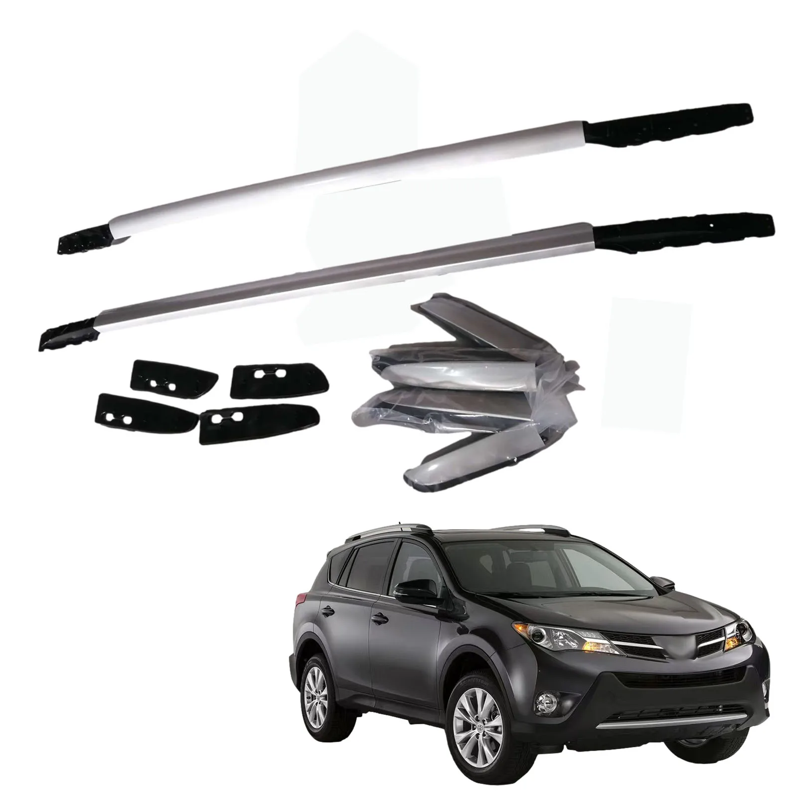 Roof Rack Side Rails Aluminum Top Side Rail Carries Luggage Carrier Fit