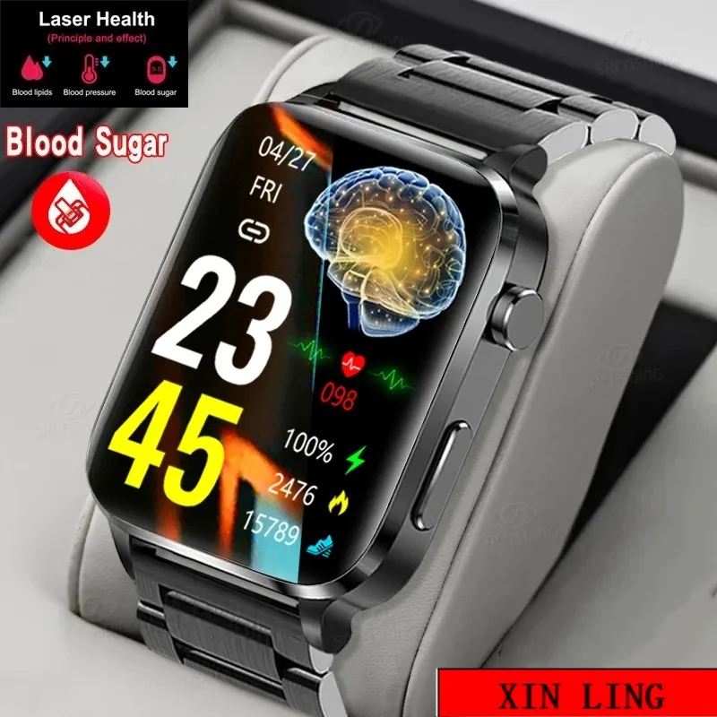 

2023 Non-Invasive Blood Glucose Men's watches Laser Treatment Blood Pressure Healthy Blood Glucose Meter smartwatch For xiaomi