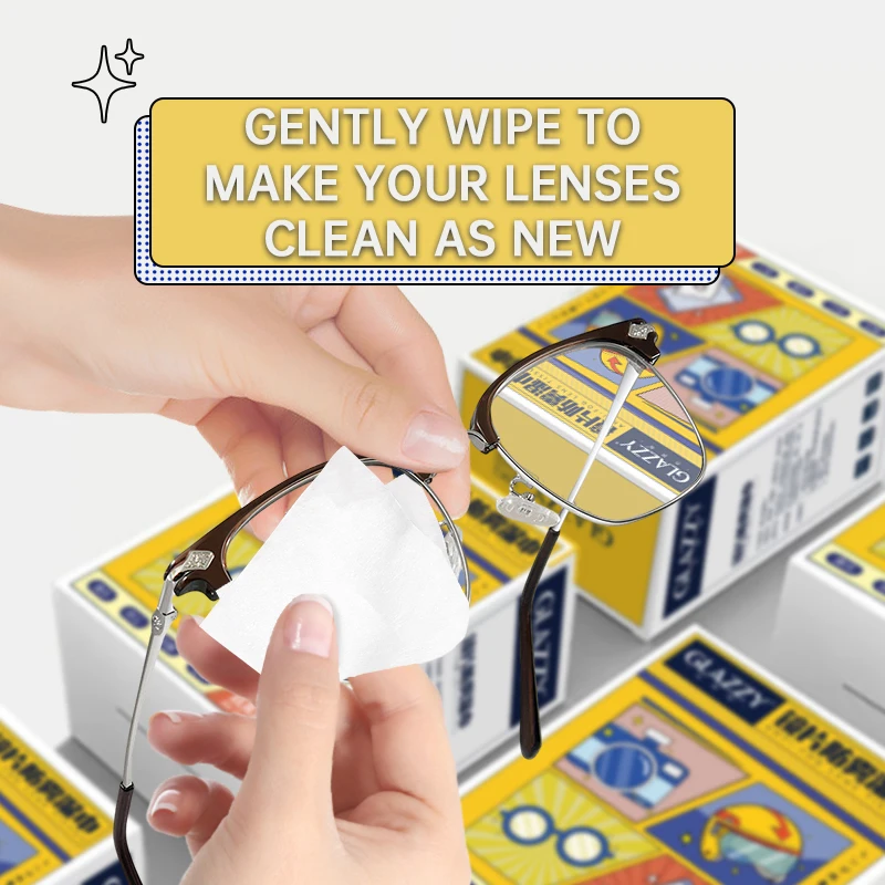 100pcs or10pcs-Count Disposable Glasses Cleaning Wipes, for Glasses, Screens, and Lenses 5