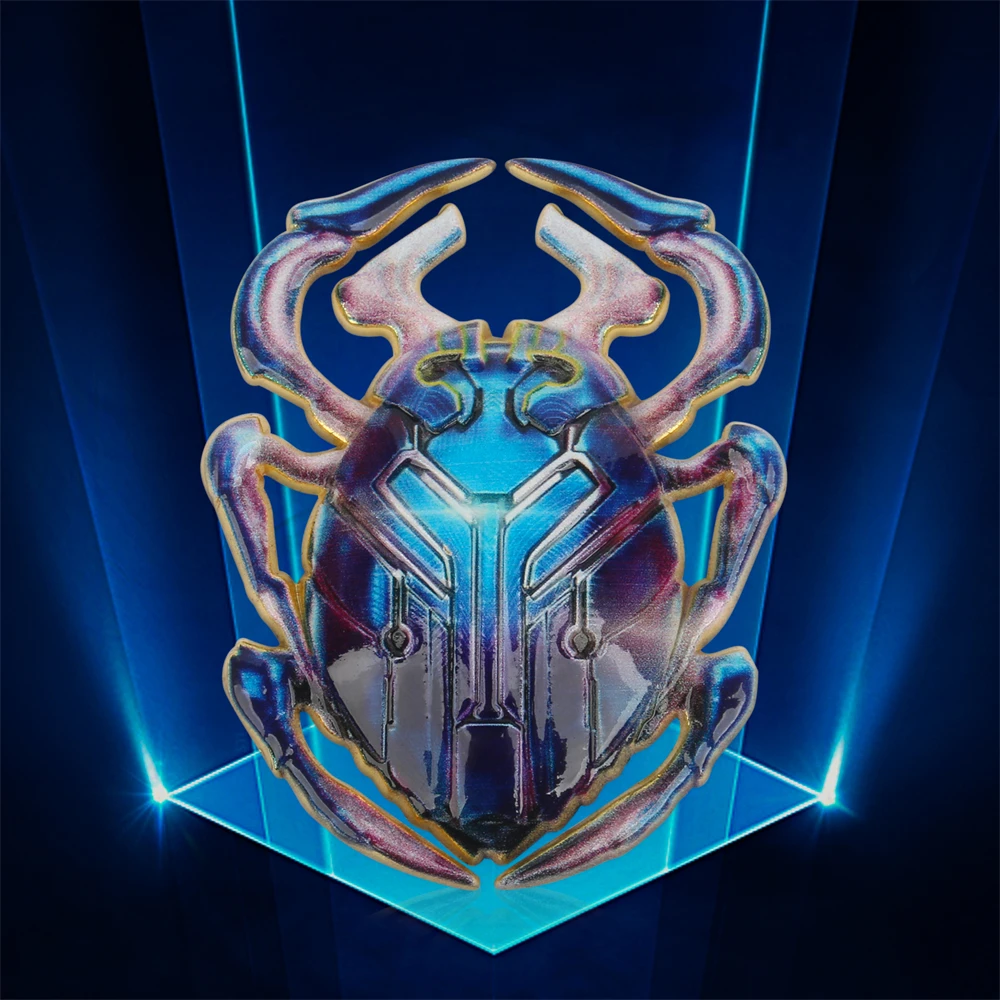 Reyes Blue Alloy Scarab Decorate Exquisite Beetle Metal Made Ornament Fans Collections Halloween Cosplay Prop in Box