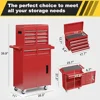 5-Drawer Rolling Tool Chest with Detachable Top Box Lockable Wheels Heavy Duty Metal Cabinet Kit Tools Portable Storage Solution 3