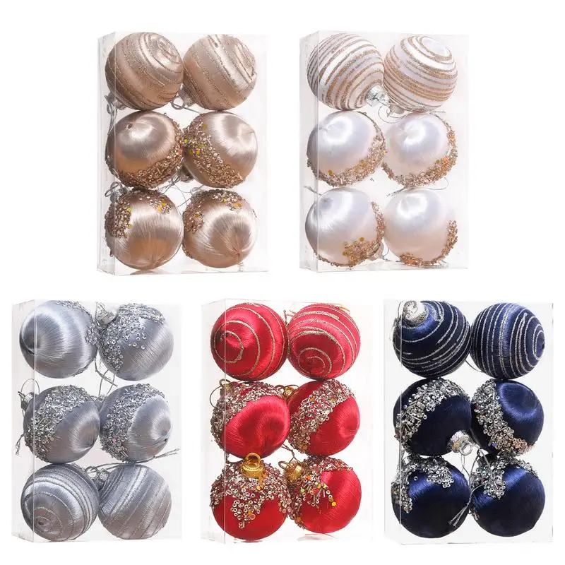 

6cm 6pcs Christmas Balls Ornament Decorations for Home Christmas Tree Hanging Bauble Ball New Year Navidad Party Decor Supplies