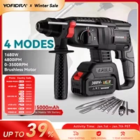 Yofidra 26mm Brushless Electric Hammer Electric Pick Impact Drill Multi-function Cordless Rotary Tool For Makita 18V Battery 1