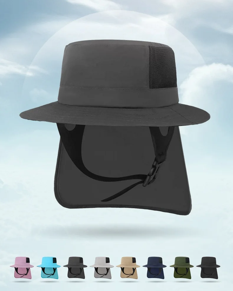 Unisex Sommer Outdoor Surf- und Wassersport Nackenschutz Sonnenschutz Schnelltrocknender Hut für Wandern, Klettern, Radfahren, Skaten, Angeln – Detail 9