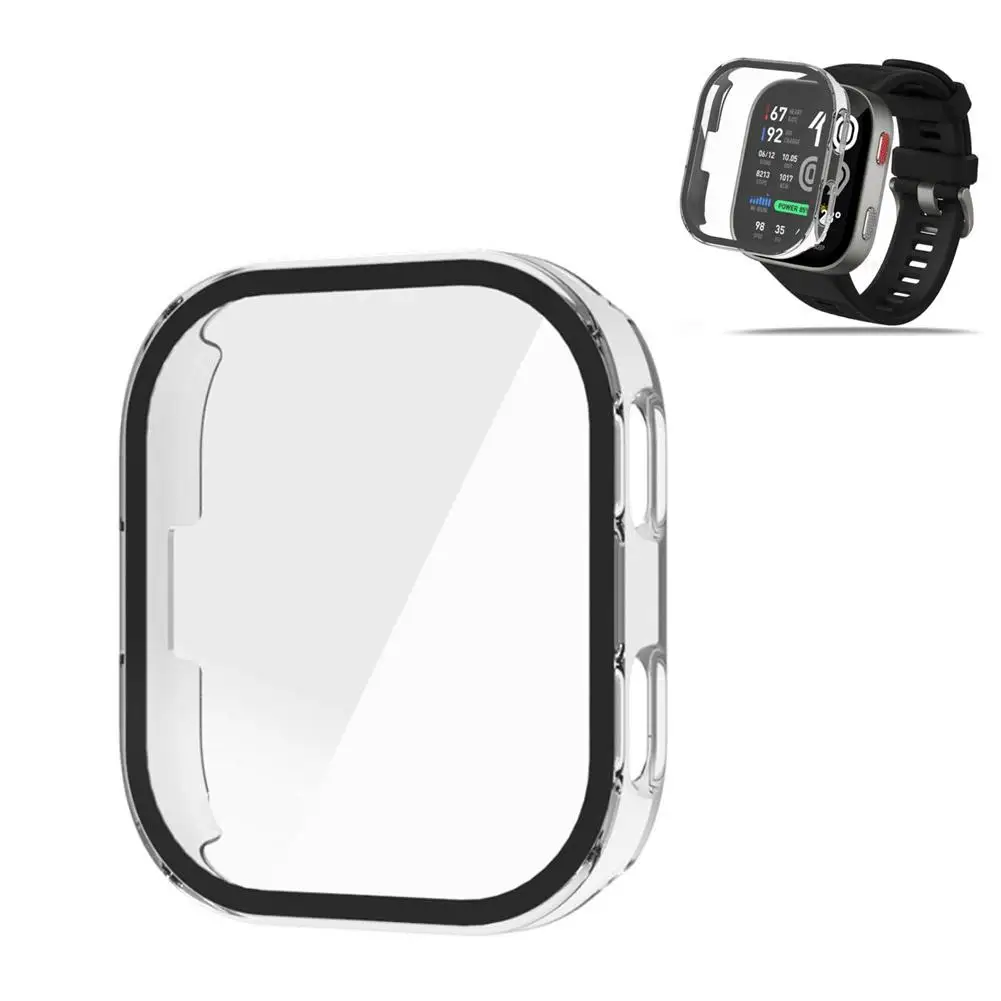 Amazfit Bip Max Durable Protective Case with Tempered Glass Screen Protector