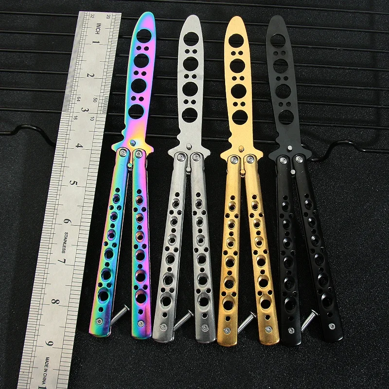Butterfly Knife Portable Folding Stainless Steel Pocket Practice Training Uncut Tool for Outdoor Games Hand Movements