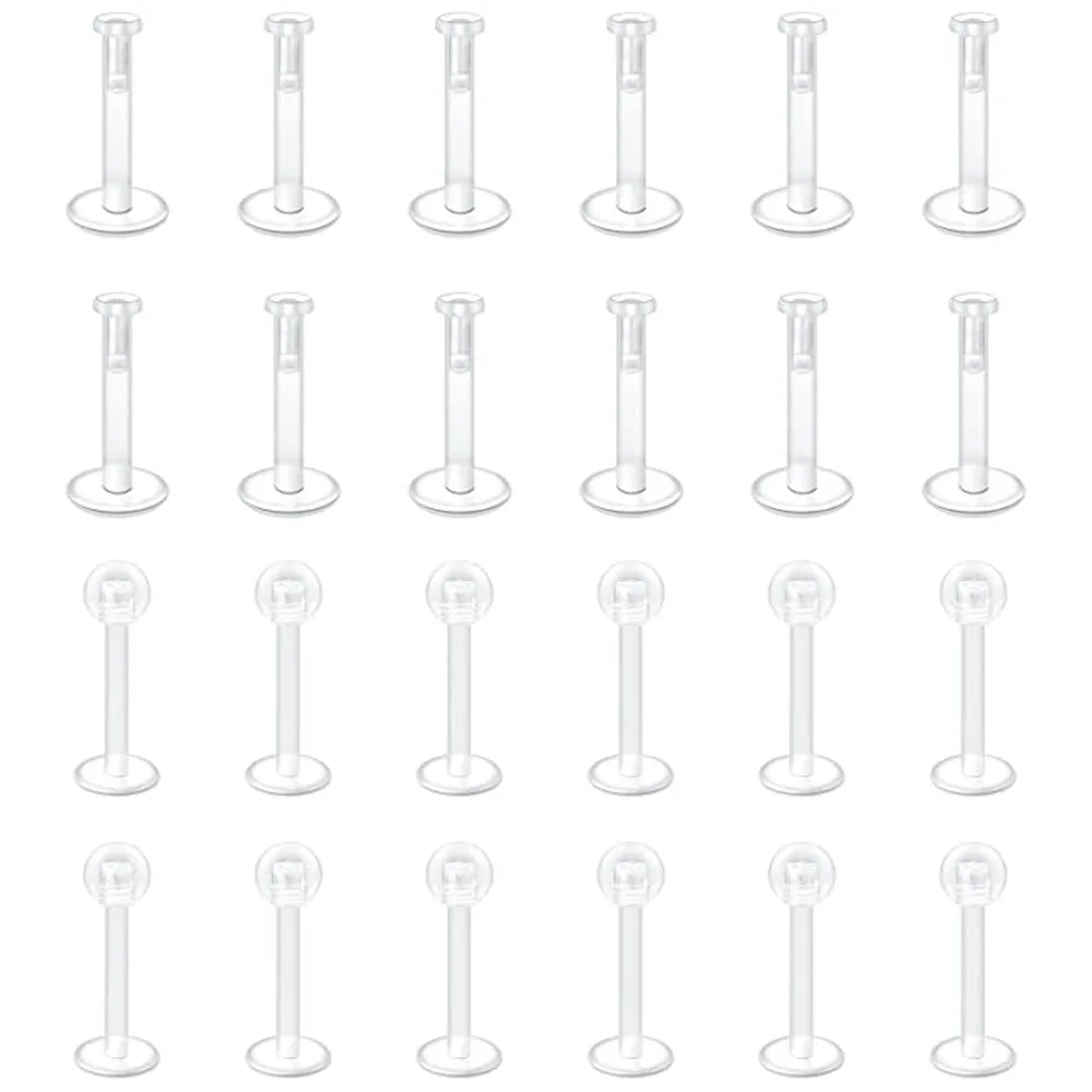 20 stücke 16g Bioflex Kunststoff Lippen ringe Labret Halters tange Länge klar vorwärts Helix Tragus Ohrringe flexible Monroe Piercing