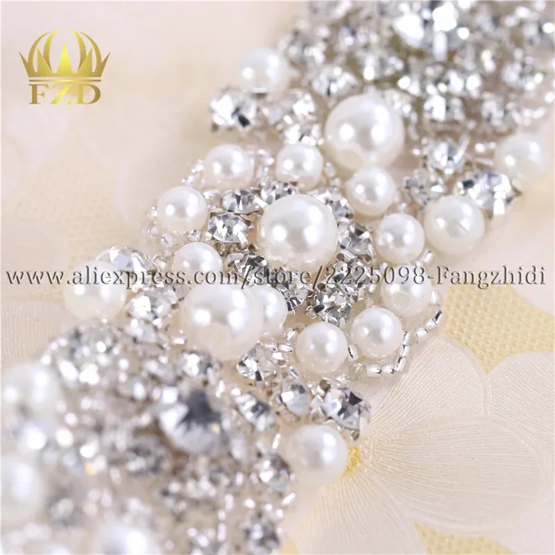 Rhinestones Crystal Dress Applique Silver Beaded Trim Wedding Dress DIY 1 Yard rhinestone trimmings,rhinestone crystals,rhinestone accessories,rhinestones beads