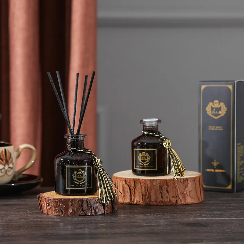 50ml Household Indoor Toilet Deodorant Aromatherapy Bottle Reed Diffuser Set Rattan Dried Flower Lasting Fresh Air Fragrance Set