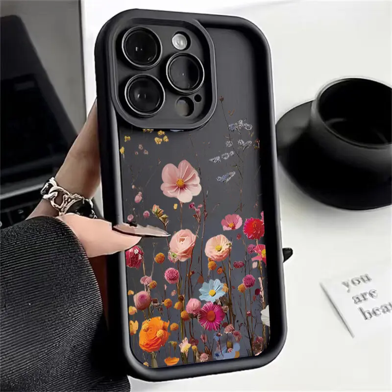 Retro Floral Pattern Silicone Phone Case