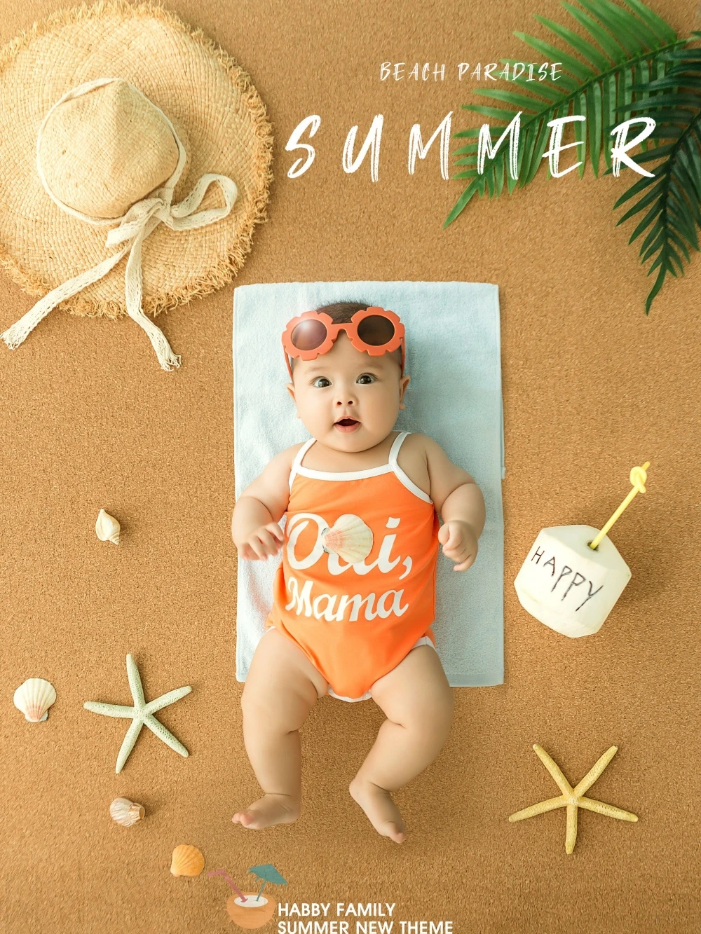 childrens-photography-clothing-swimsuit-beach-and-sea-view-theme-babys-hundred-day-photo-annual-photo-shooting-bebe-fille