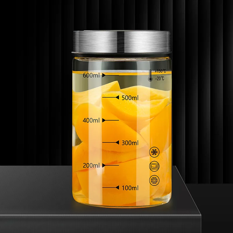 Glass Bottle Sealed Jar Household Jar Pickled Ginger Storage Jam Bottle Dipping and Slicing