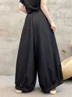 Amax luluE Summer Women Fashion Floral Jeans Oversized Denim Trousers Ladies Loose Casual Vintage Embroidery Wide Leg Pantalons - Image 2