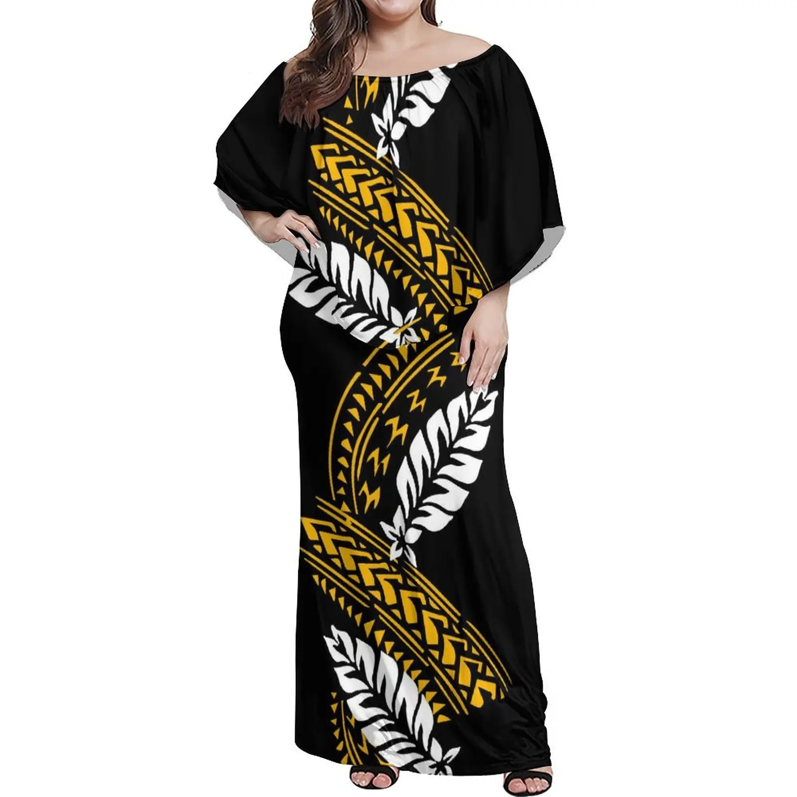 

Island Dress Polynesian Low Price Custom On Demand Top Quality Samoan Puletasi New Arrivals Stretch Big People Dresses