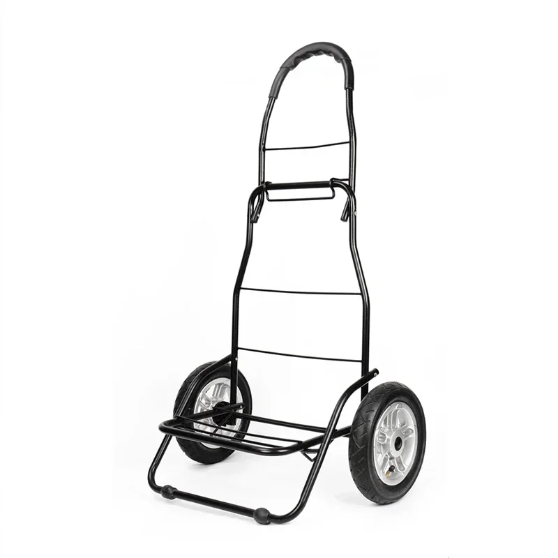 19.5cm/25cm Big Wheel Hand Truck, Heavy Duty 50KG Luggage Trolley, Folding Portable Shopping Cart with Bag