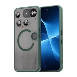Premium Magnetic Wireless Charging Protective Transparent Case for Nothing CMF Phone 2 Pro (Green)