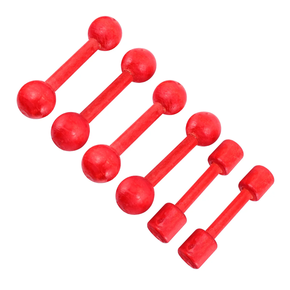 6 Pcs Wooden Dumbbell Children Exercise Toys for Kids Gymnastics Props Fitness Dumbells