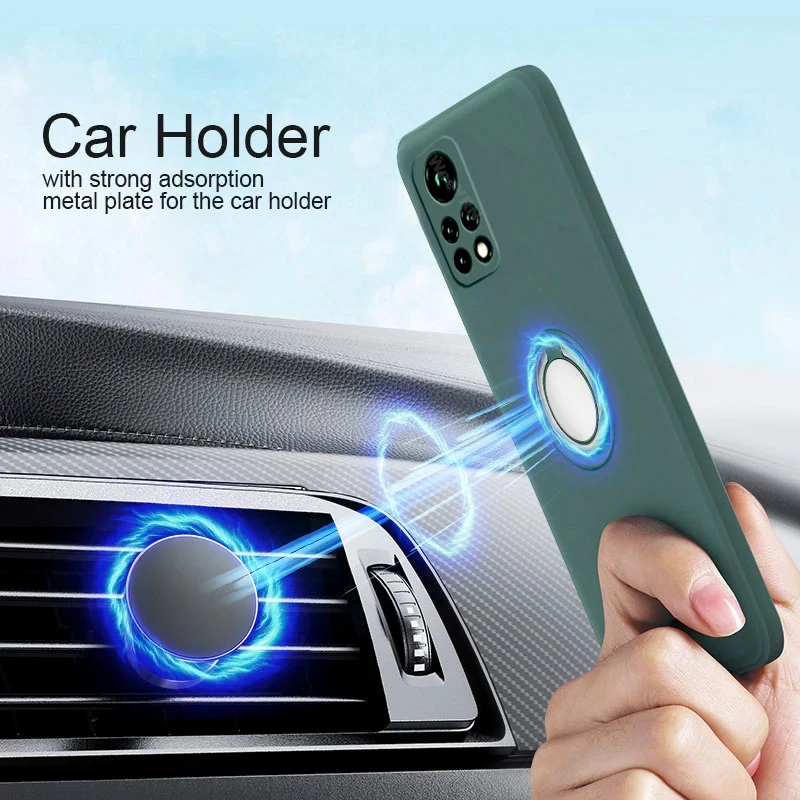 Universal Silicone Magnetic Ring Holder Phone Case Cover