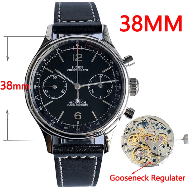 Seagull 1963 ST19 Sugess Chronograph Pilot Watch For Men Luxury Casual Mechanical Wristwatches Waterproof Sapphire Panda 