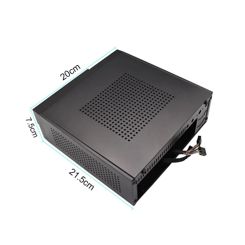 HTPC Case MINI-ITX Case SECC Fanless Mini ITX HTPC Chassis 3.5" Hard Drive Bay Vertical Stand Foot