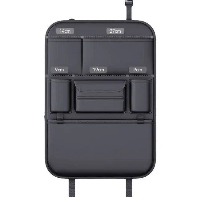 Leather Car Seat Back Organizer Universal Backseat Hanging Storage Bag Auto Cup Holder Phone Pocket Tissue Protector Durable 2