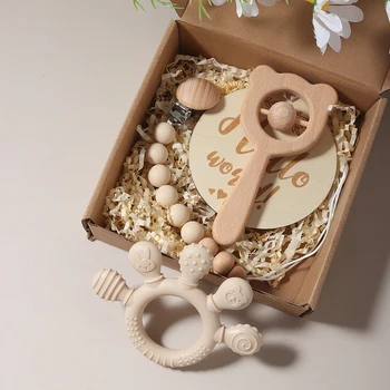 Zestaw prezentowy box dla noworodka baby shower miś