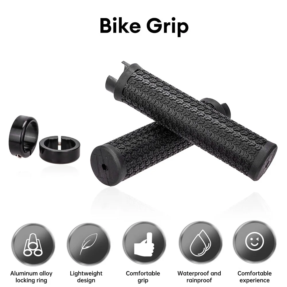 MTB Grips for Mountain Bike Fixed Gear Lock-on Grip Anti-Slip Handlebar Shock-Proof Rubber Bicycle Grips Cycling Handlebar