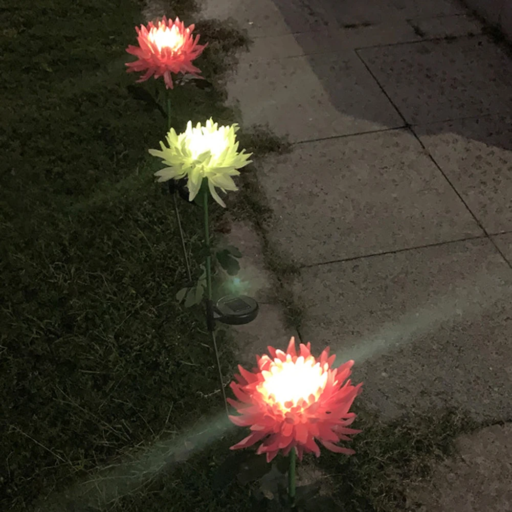 Solar Powered White LED Flower Lamp for Lawn Garden Decor