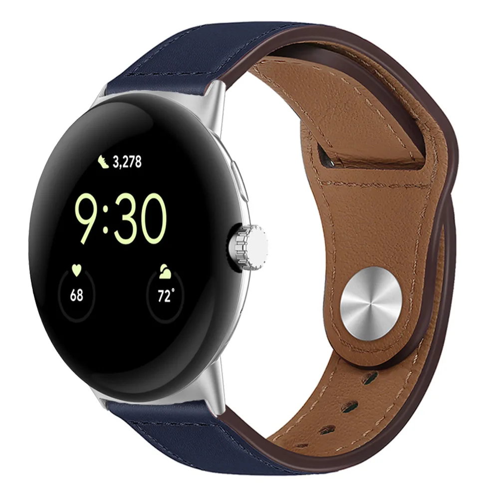 High Quali Genuine Leather Watch Band for  Pixel Watch 4/3/2/ Men's Sle ible with Both 4mm And 45mm Wrisa
