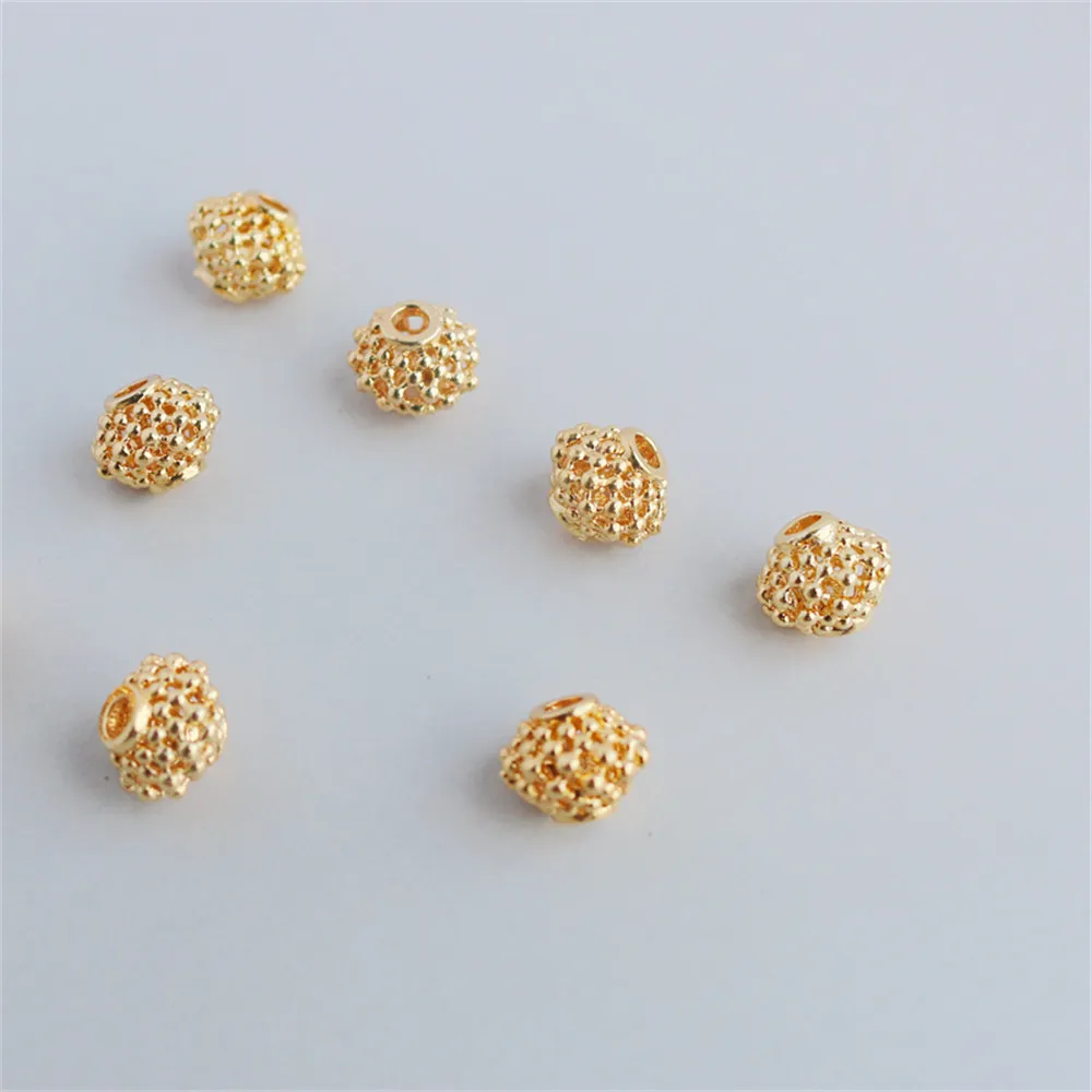 

14K Gold Coated Copper Plated Hollow Lantern Beads 9mm Spacer Beads for DIY Jewelry Making Components Bracelets Accessories