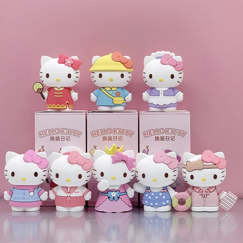

Genuine Sanrio Hello Kitty Blind Box Figurine Garage Kits Doll Decoration Toy Female Gift Present collection toys for children