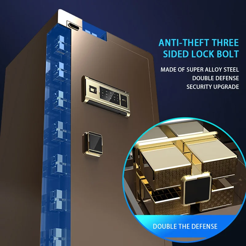 Safe Box Home Anti-theft Box Small Fingerprint Password Double Door Safe Office Hotel All-steel Safe Deposit Box 1m Hight