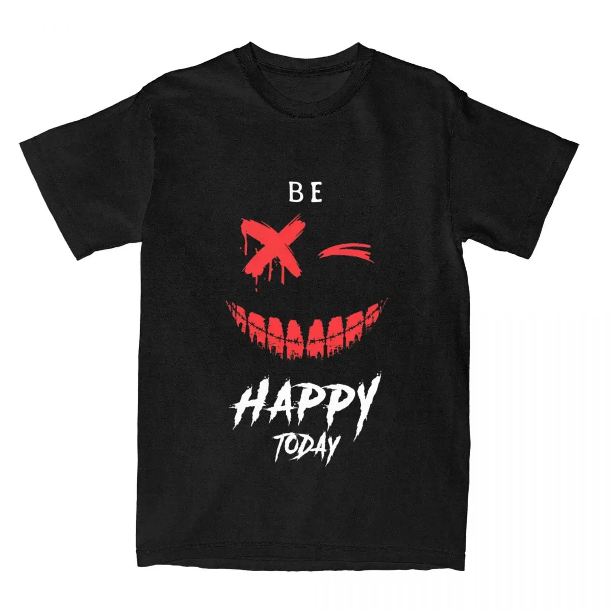 

Haikyuu футболка с демоном зло улыбка хлопковые футболки Будьте счастливы сегодня новинка футболка для мужчин Летние Y2K базовые Топы с коротким рукавом