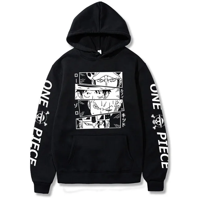 Luffy Zoro Law Kidd Hoodie - One Piece Anime Sweatshirt